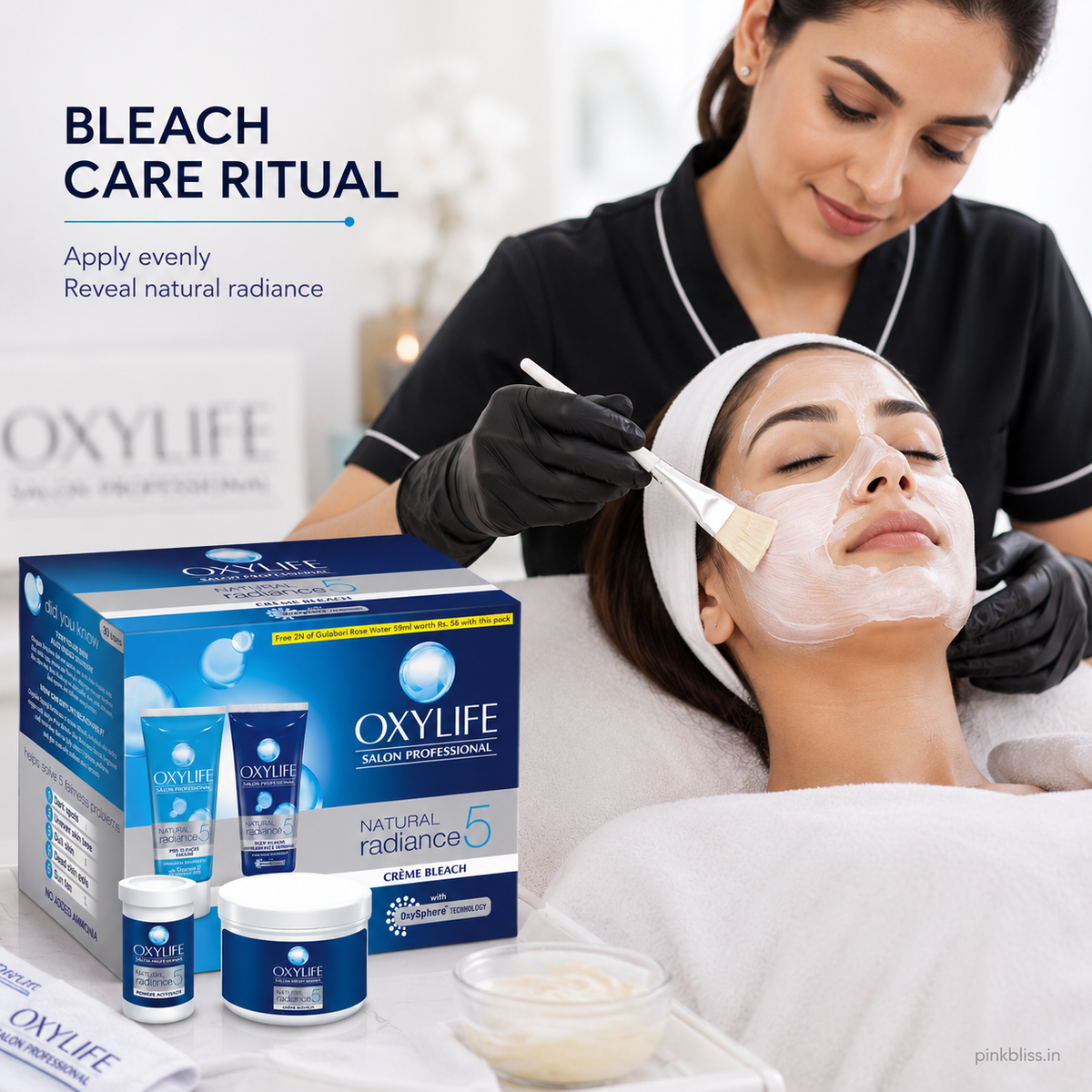 Oxylife Salon Professional Natural Radiance 5 Crème Bleach with Oxysphere Technology 310g