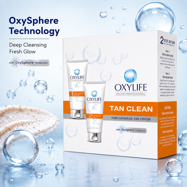 Oxylife Salon Professional Tan Clean Facial Kit Scrub & Pack 200ml Each