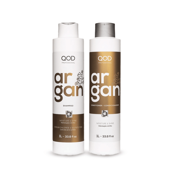 QOD Professional Argan Moisture-Shine Shampoo & Conditioner Combo 1000ml Each