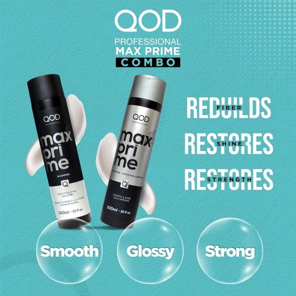 QOD Professional Max Prime Shampoo & Hair Mask Combo 300ml Each
