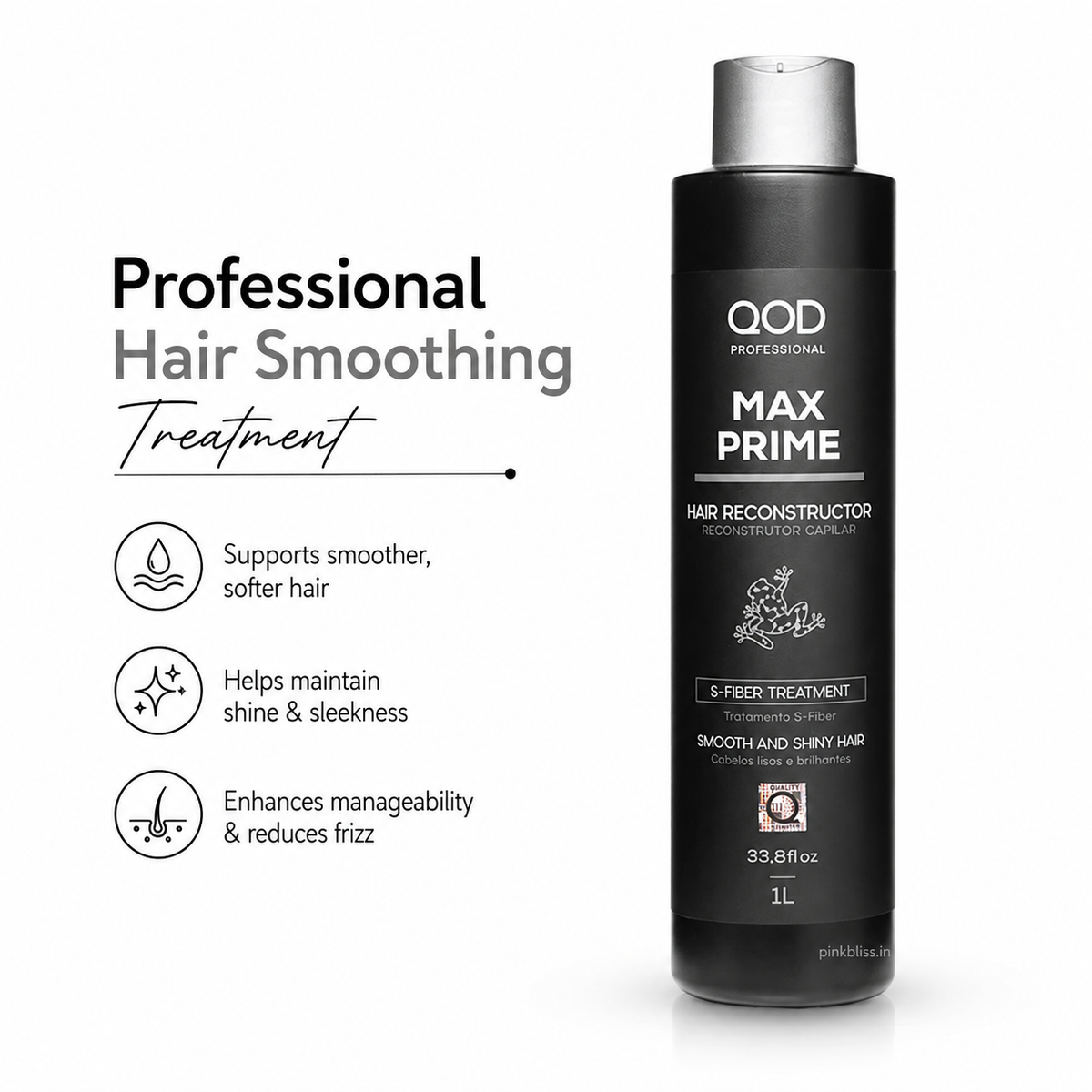 QOD Professional Max Prime S-Fiber Hair Reconstructor Smooth & Shine Treatment 1000ml