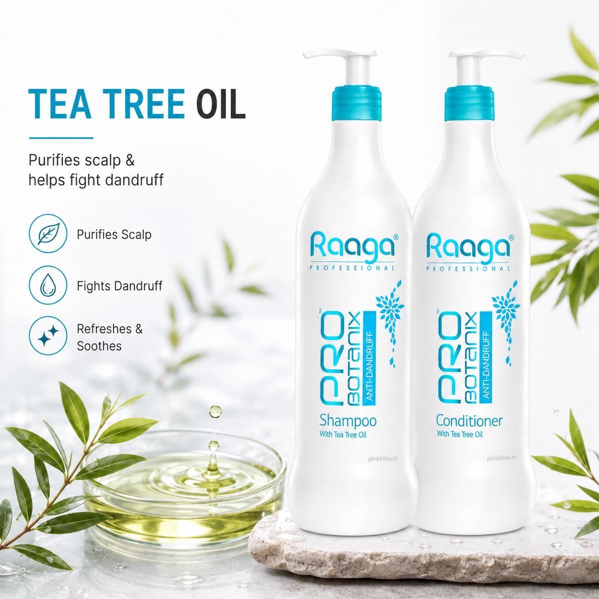 Raaga Professional Pro Botanix Anti-Dandruff Shampoo & Conditioner Combo 1000ml Each