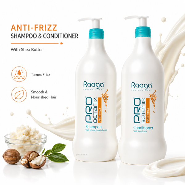 Raaga Professional Pro Botanix Anti-Frizz Shampoo & Conditioner with Shea Butter 1000ml Each