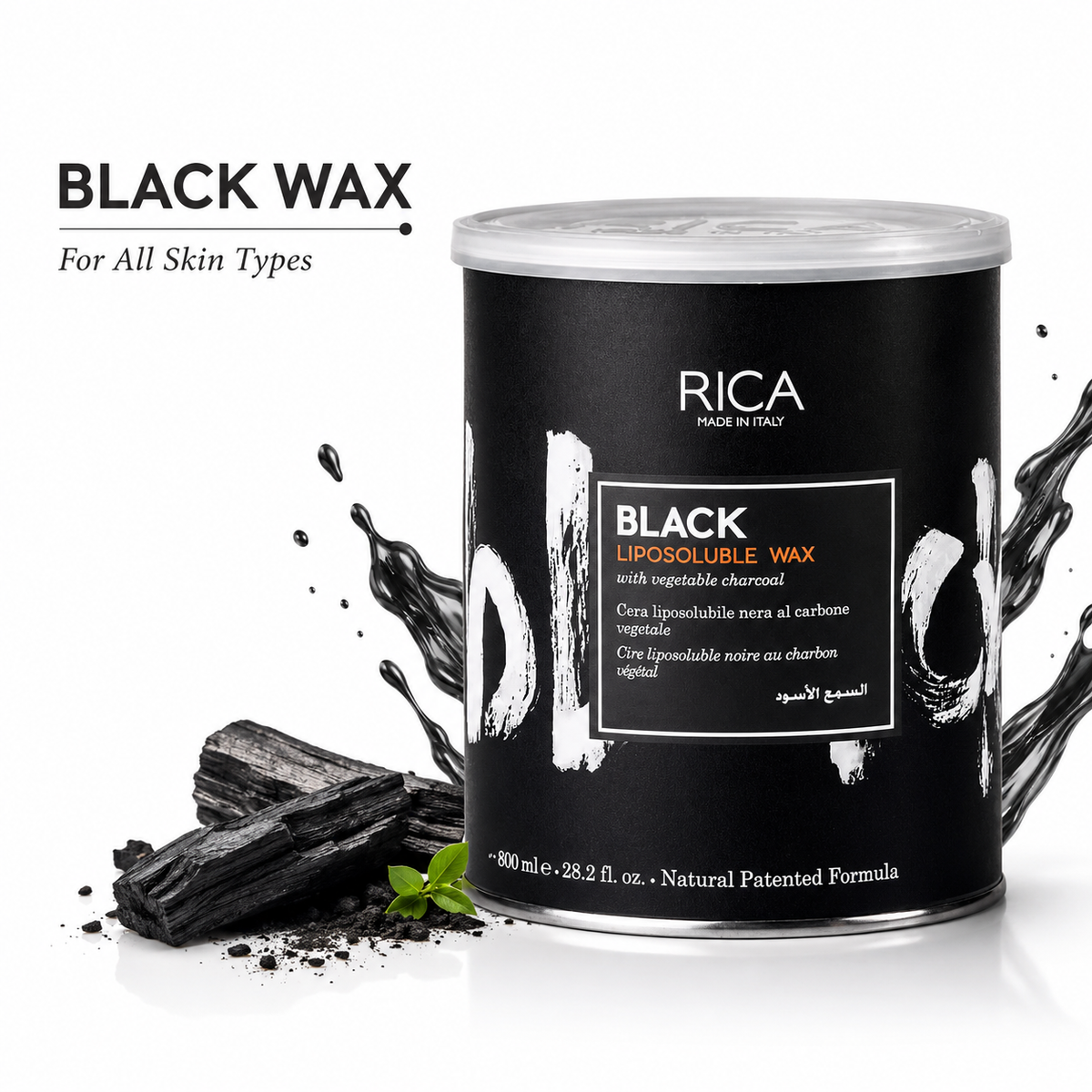 Rica Black Liposoluble Wax for All Skin Types 800ml