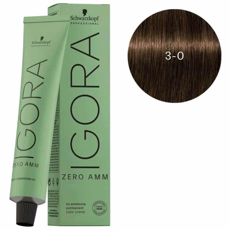 Schwarzkopf Professional IGORA Zero AMM Permanent Hair Color 3-0 Dark Brown 60g