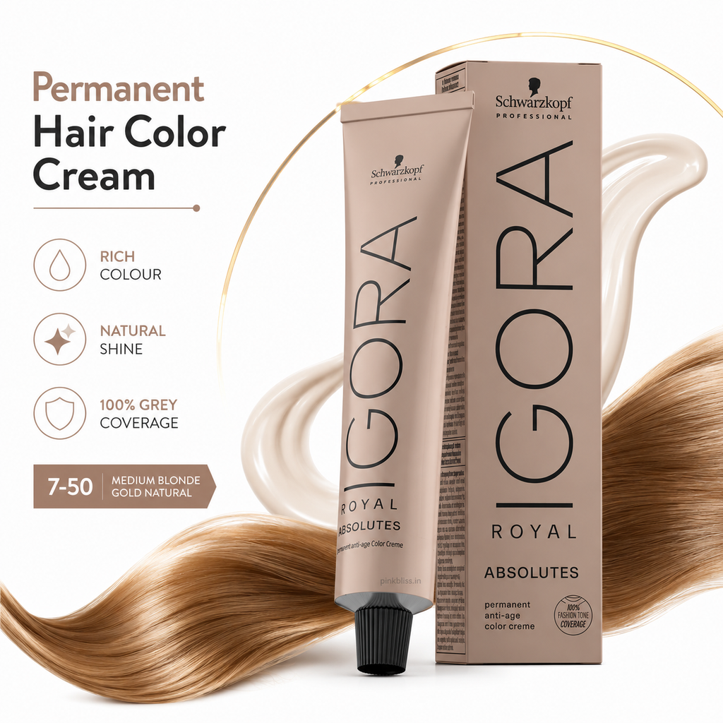 Schwarzkopf Professional IGORA ROYAL Absolutes 7-50 Medium Blonde Gold Natural Permanent Hair Color 60ml