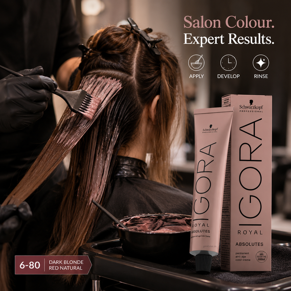 Schwarzkopf Professional IGORA ROYAL Absolutes 6-80 Dark Blonde Red Natural Permanent Hair Color 60ml