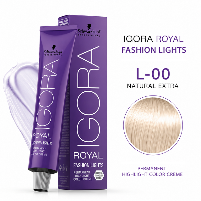 Schwarzkopf Professional IGORA Royal Fashion Lights Permanent Highlight Color L-00 Natural Extra 60ml
