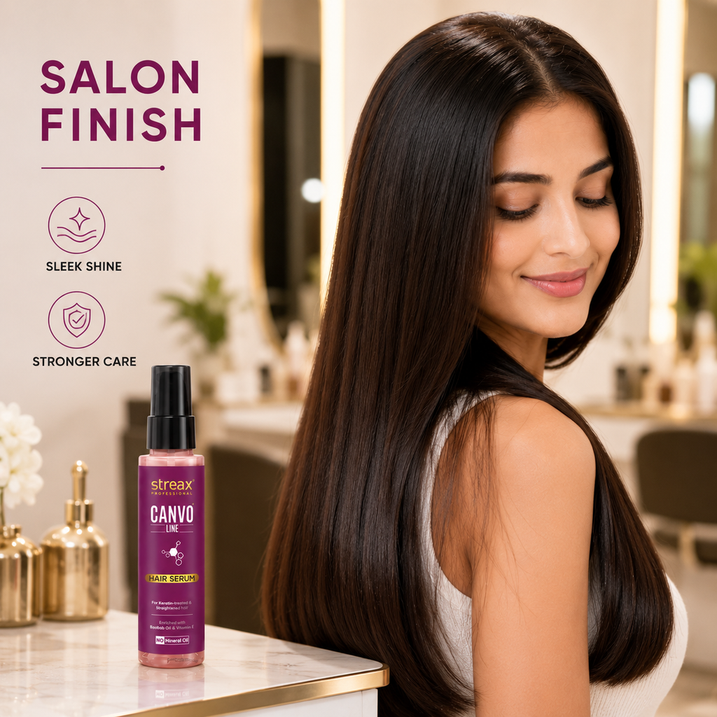 Streax Professional Canvoline Straightening Post Care Hair Serum Anti Hair Breakage 100ml