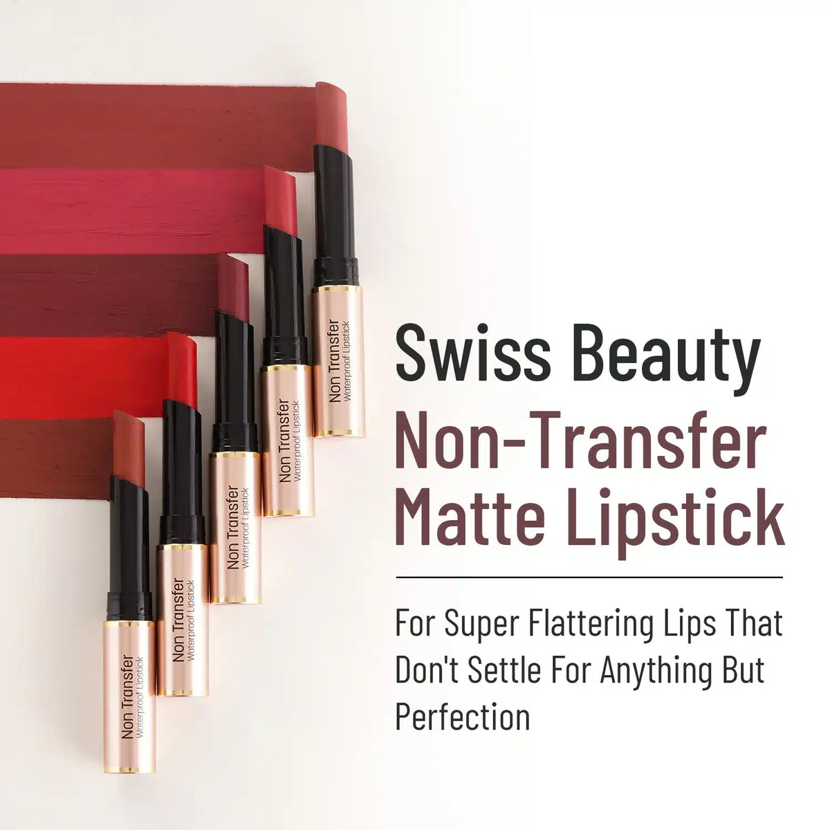 Swiss Beauty Non-Transfer Matte Lipstick | Smudge-Proof & Lightweight