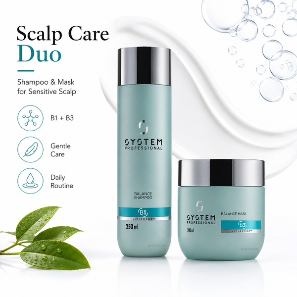 System Professional Balance Shampoo B1 & Balance Mask B3 Combo For Sensitive & Dry Scalp Care 250ml + 200ml