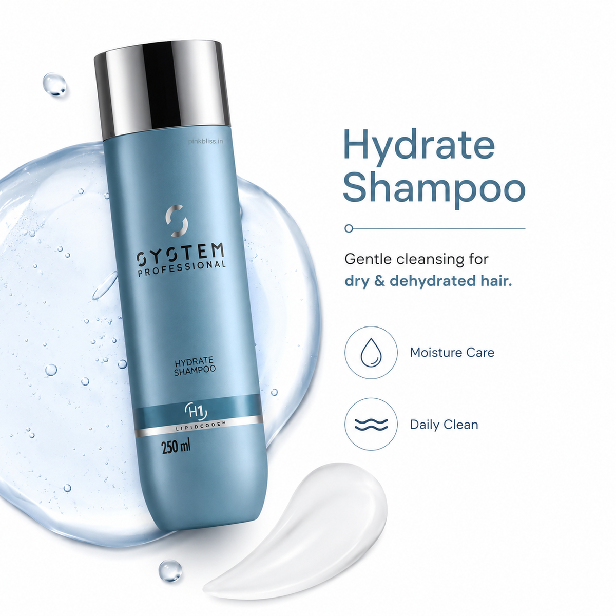 System Professional Hydrate Shampoo H1 For Dry & Dehydrated Hair 250ml