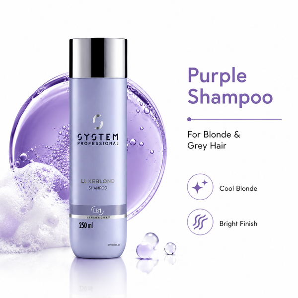 System Professional LuxeBlond Shampoo LB1 Anti Brass Purple Shampoo For Blonde & Grey Hair 250ml