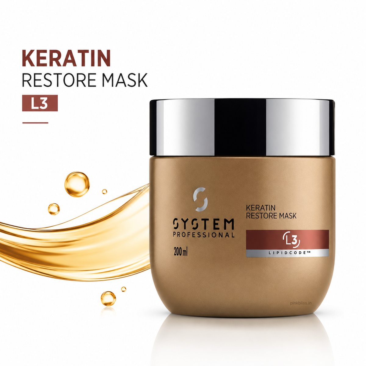 System Professional LuxeOil Keratin Protect Hair Mask L3 For Dry, Damaged & Frizzy Hair 200ml