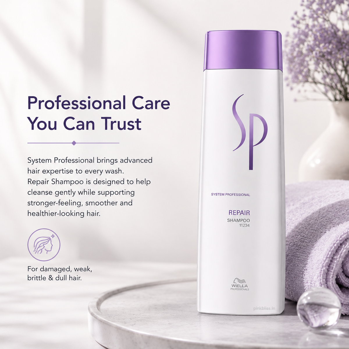 System Professional Repair Shampoo For Damaged, Weak, Brittle & Dull Hair 250ml
