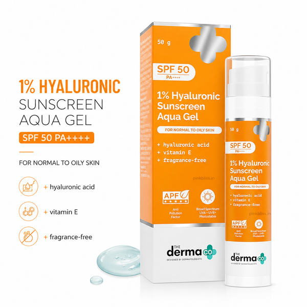 The Derma Co 1% Hyaluronic Sunscreen Aqua Gel SPF 50 PA++++ 50g