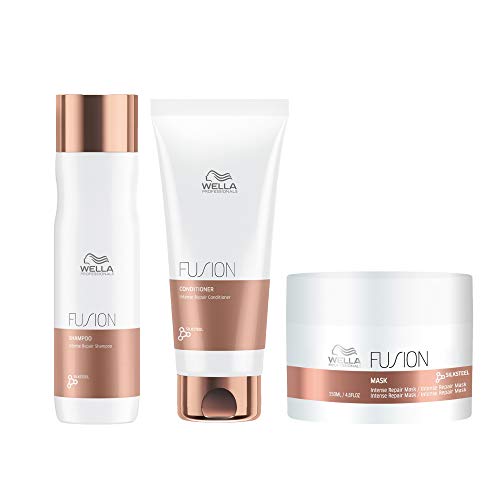 Wella Professionals Fusion Intense Repair Shampoo, Conditioner & Hair Mask Combo For Damaged Hair 250ml + 200ml + 150ml