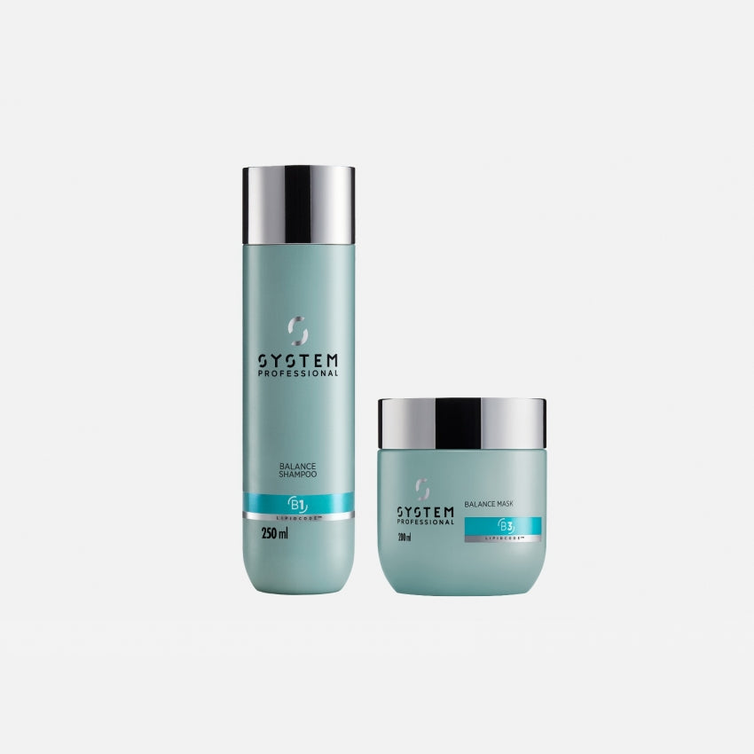System Professional Balance Shampoo B1 & Balance Mask B3 Combo For Sensitive & Dry Scalp Care 250ml + 200ml