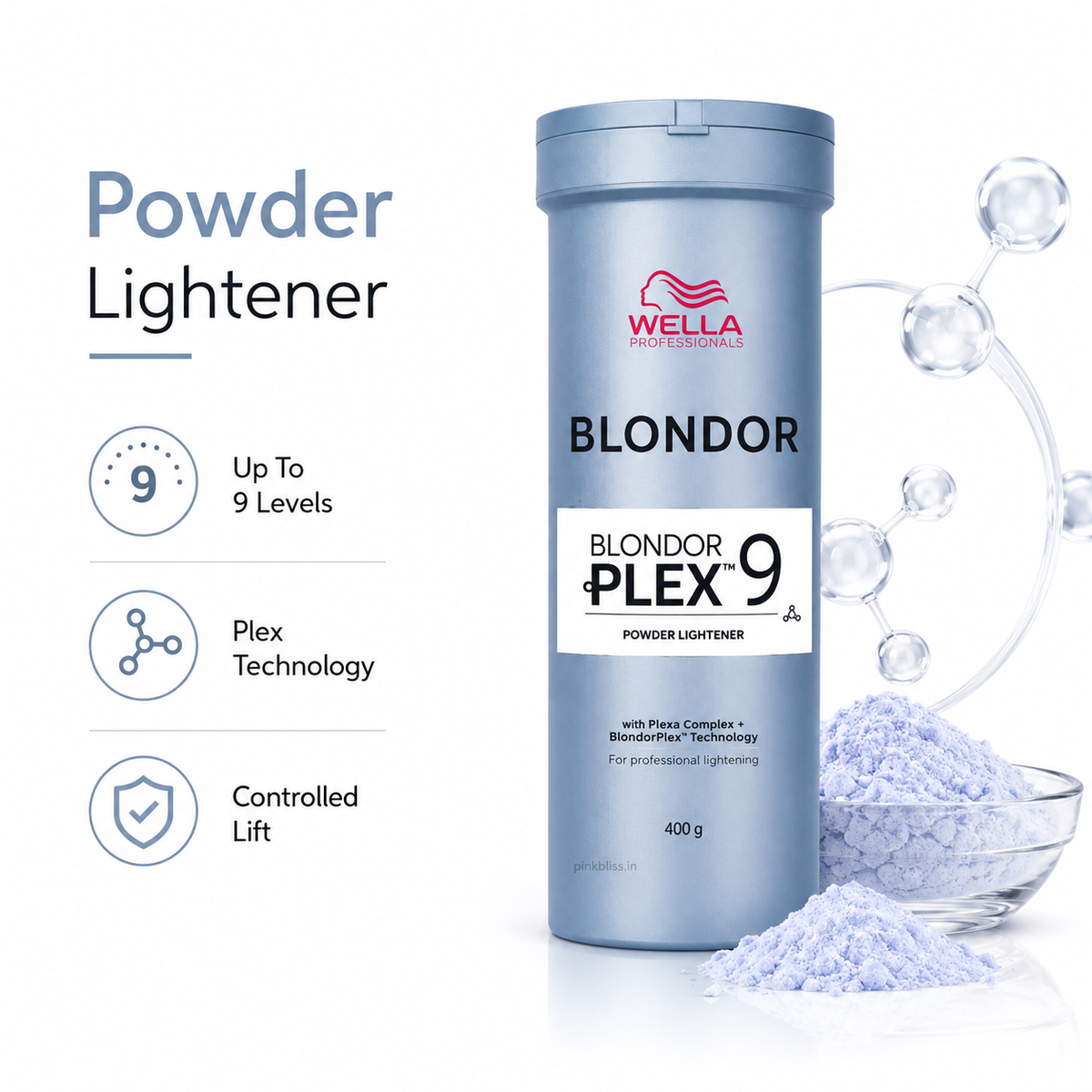 Wella BlondorPlex 9 Powder Lightener For Up To 9 Levels Of Lift 400gm