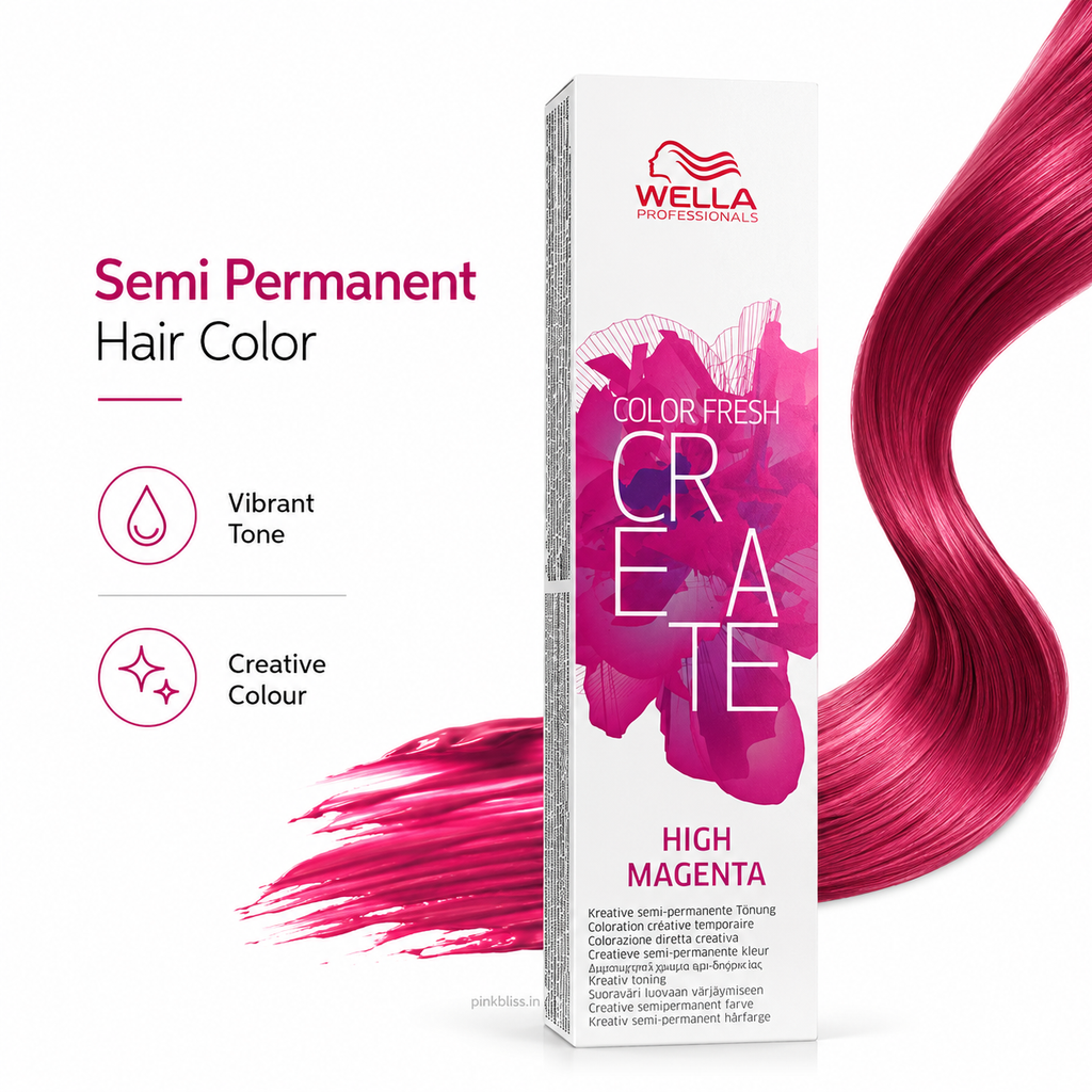 Wella Color Fresh CREATE High Magenta Semi Permanent Hair Color For Vibrant Fashion Shades 60ml