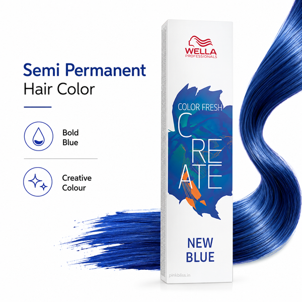 Wella Color Fresh CREATE New Blue Semi Permanent Hair Color For Bold Blue Fashion Looks 60ml