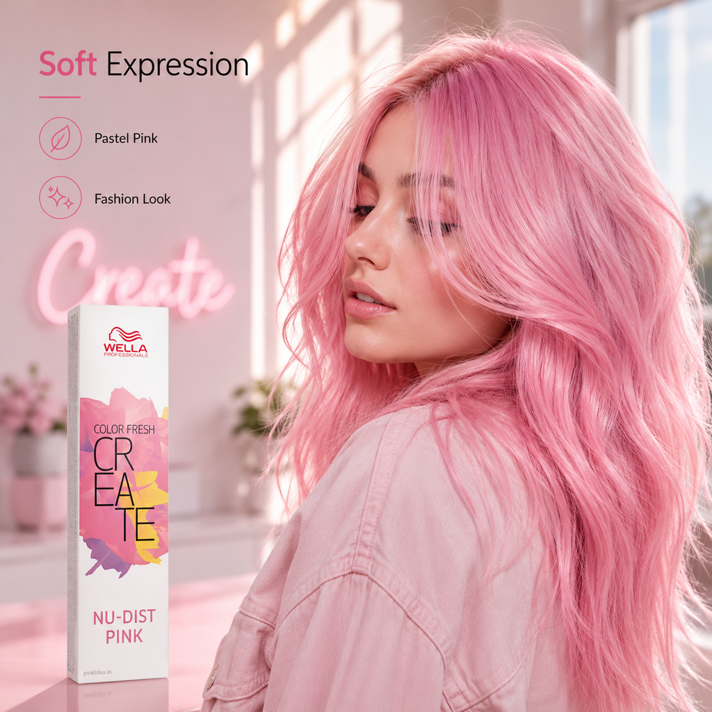 Wella Color Fresh CREATE Nudist Pink Semi Permanent Hair Color For Soft Pastel Pink Hair 60ml