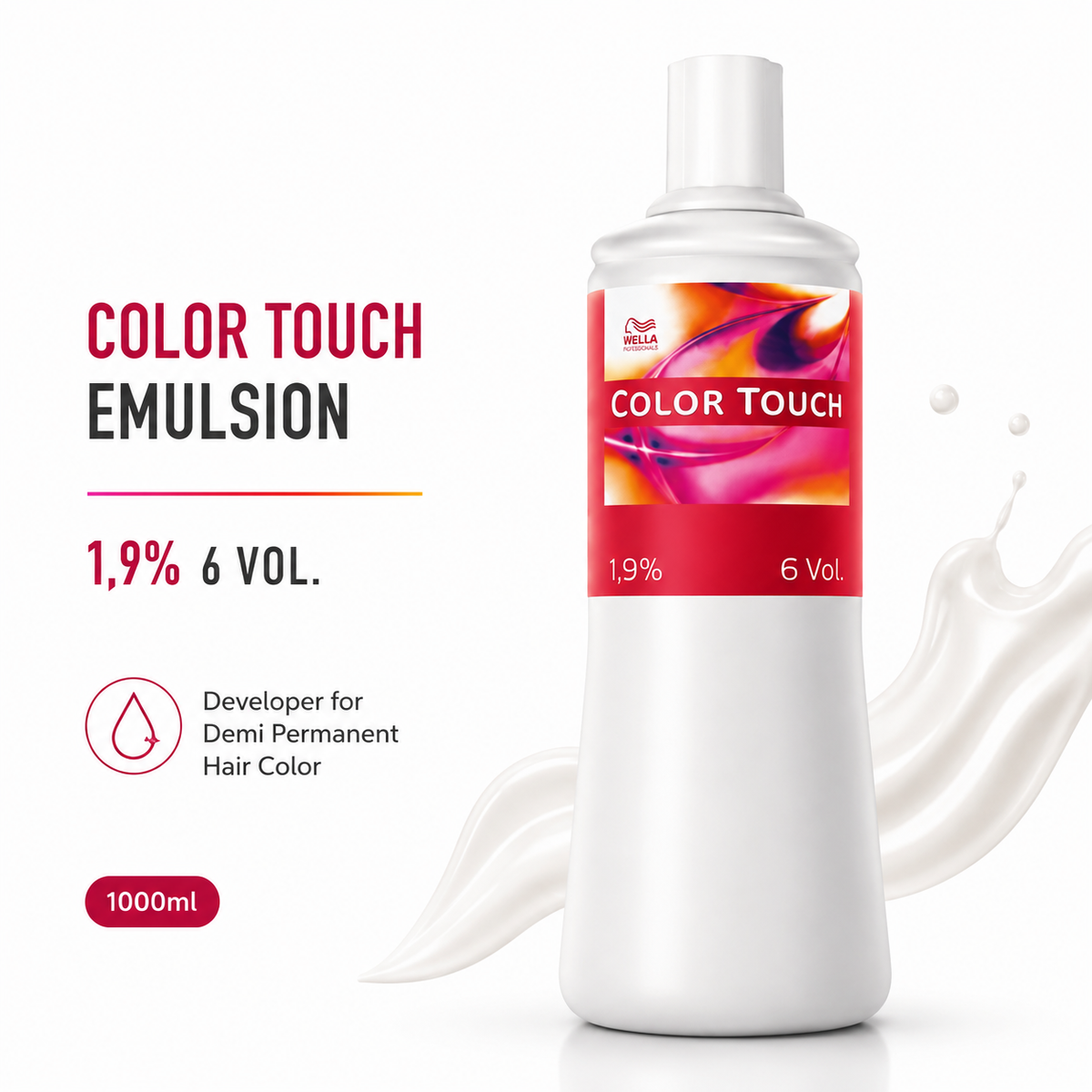 Wella Color Touch Emulsion 1.9% 6 Vol Developer For Demi Permanent Hair Color 1000ml