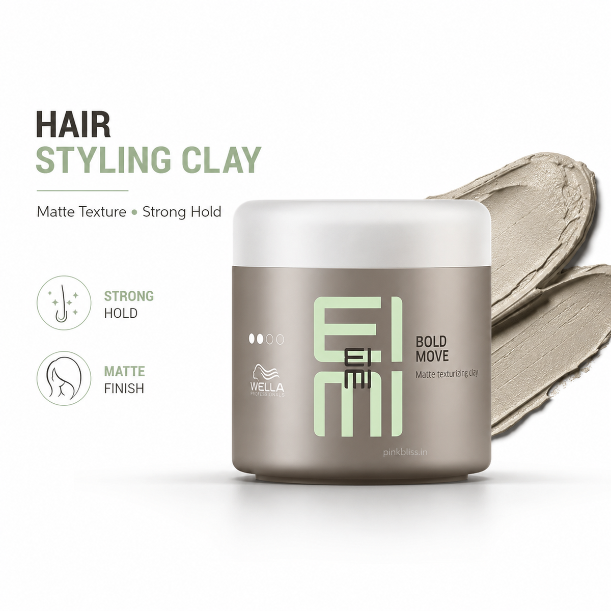Wella Professionals EIMI Bold Move Matte Texturizing Clay Paste For Strong Hold & Matte Finish 150ml