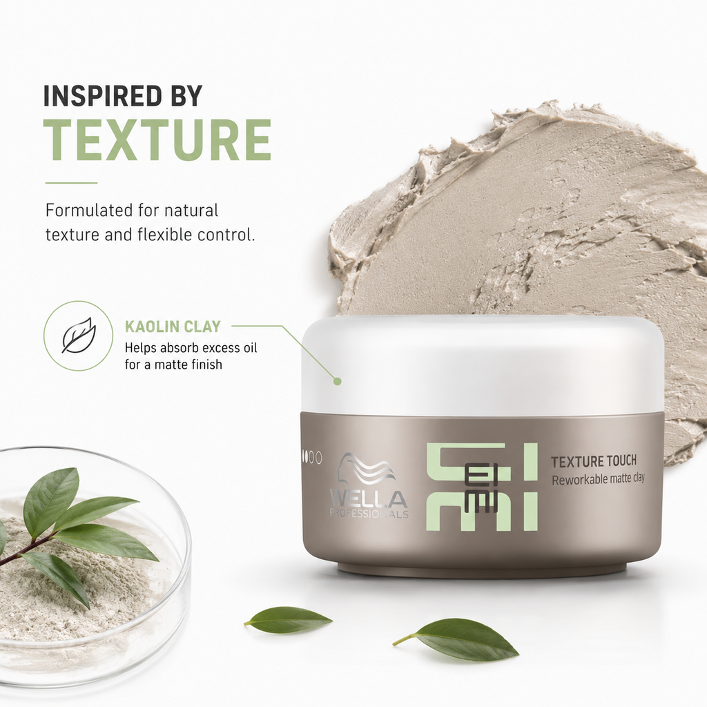 Wella Professionals EIMI Texture Touch Reworkable Matte Clay For Textured Hairstyles 75ml