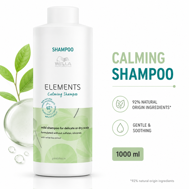 Wella Professionals Elements Calming Shampoo For Sensitive Scalp & Gentle Cleansing 1000ml
