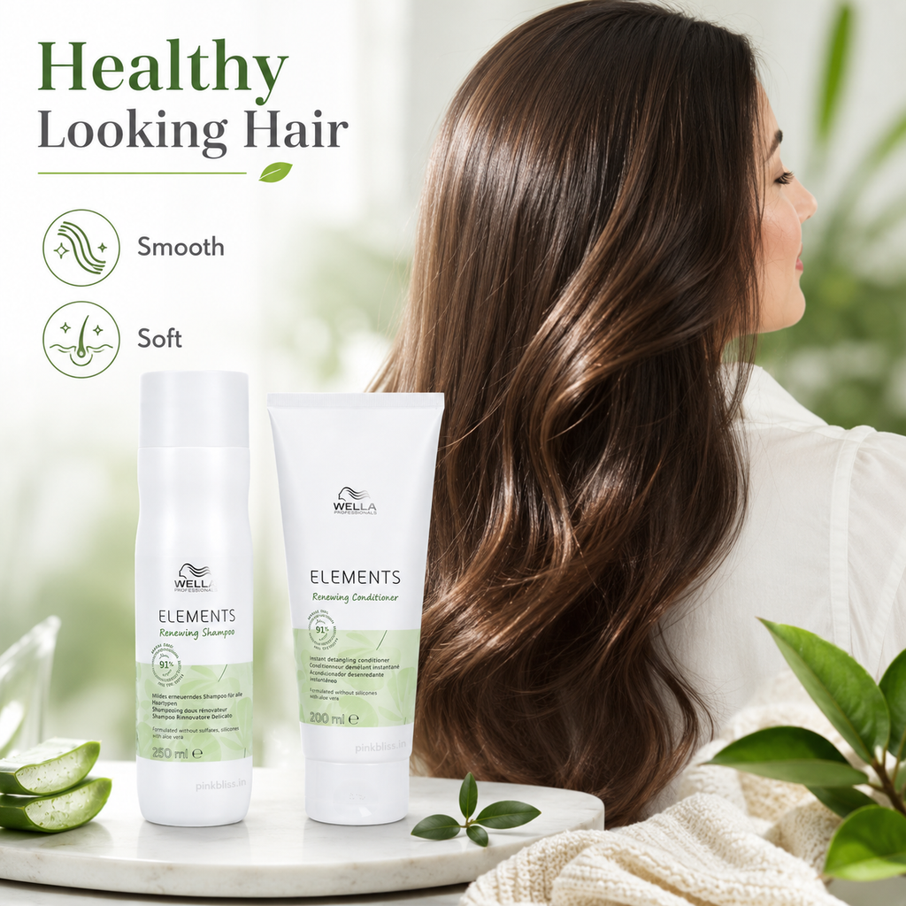 Wella Professionals Elements Renewing Shampoo 250ml & Conditioner 200ml Combo For Dry, Dull & Damaged Hair