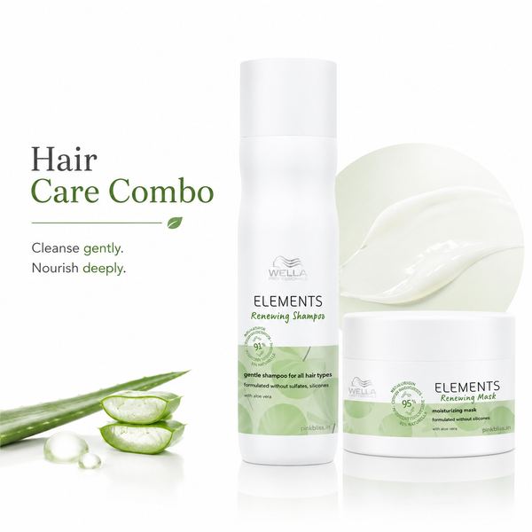 Wella Professionals Elements Sulfate Free Shampoo & Renewing Hair Mask Combo For Dry, Damaged Hair 250ml + 150ml