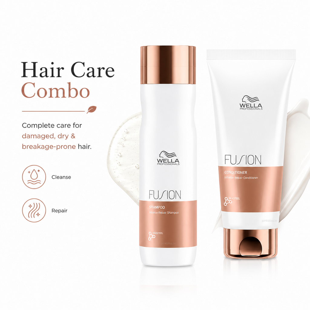 Wella Professionals Fusion Intense Repair Shampoo & Conditioner Combo For Damaged, Dry & Breakage-Prone Hair 250ml + 200ml