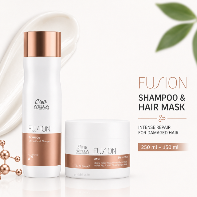 Wella Professionals Fusion Intense Repair Shampoo & Hair Mask Combo For Damaged, Weak & Breakage-Prone Hair 250ml + 150ml
