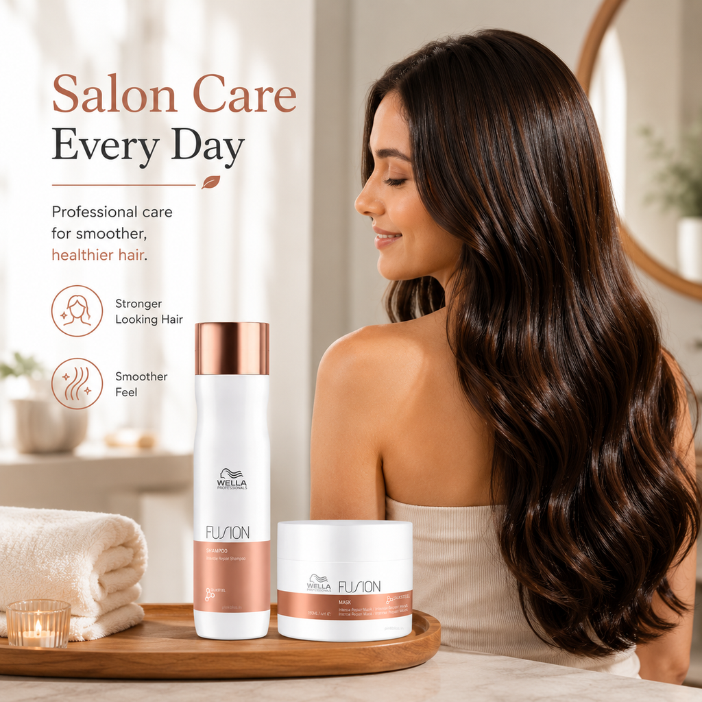 Wella Professionals Fusion Intense Repair Shampoo & Hair Mask Combo For Damaged, Weak & Breakage-Prone Hair 250ml + 150ml