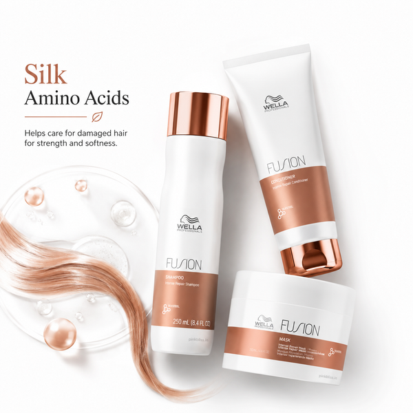 Wella Professionals Fusion Intense Repair Shampoo, Conditioner & Hair Mask Combo For Damaged Hair 250ml + 200ml + 150ml