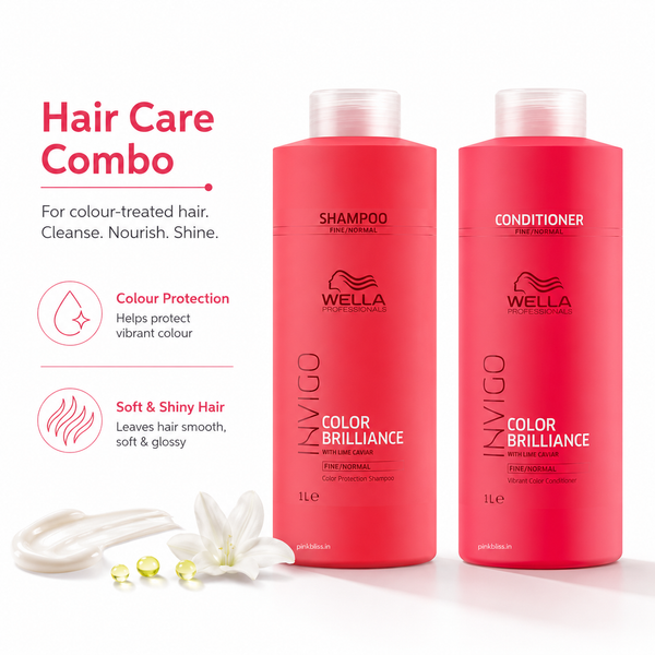 Wella Professionals Invigo Color Brilliance Shampoo & Conditioner 1000ml Each For Color-Treated Hair Protection & Shine