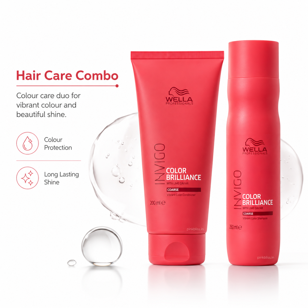 Wella Professionals Invigo Color Brilliance Shampoo & Conditioner Duo For Color-Treated Hair Protection & Shine 250ml + 200ml