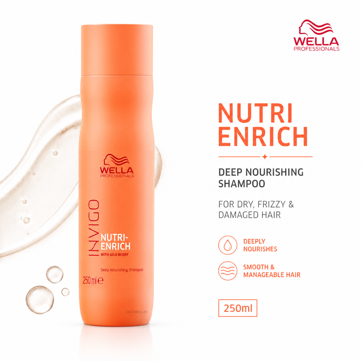 Wella Professionals Invigo Nutri-Enrich Deep Nourishing Shampoo For Dry, Frizzy & Damaged Hair 250ml