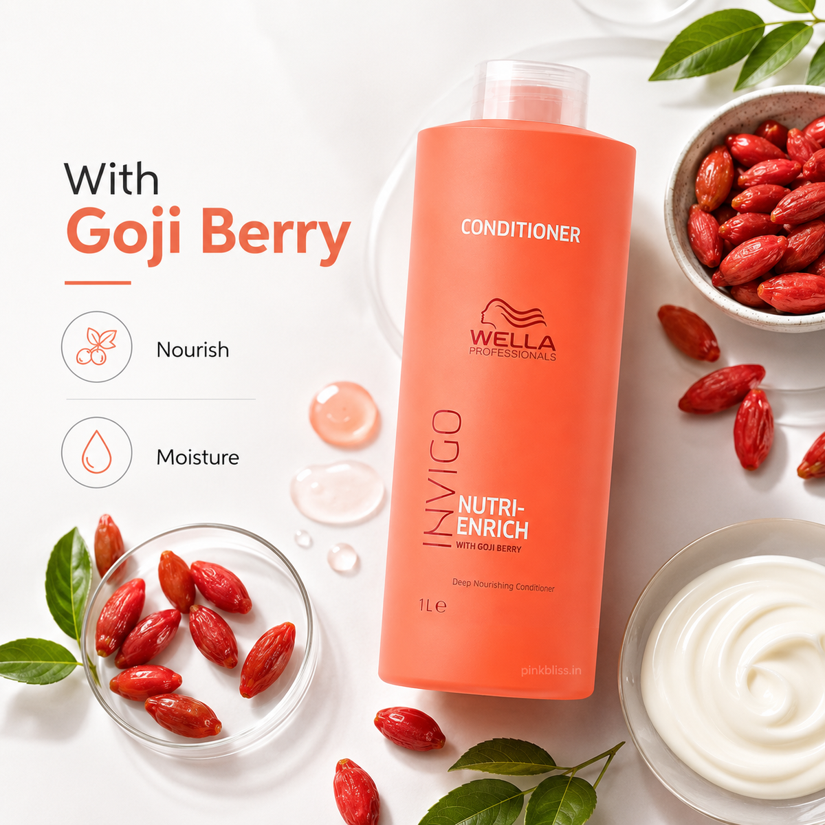 Wella Professionals Invigo Nutri Enrich Conditioner For Dry, Damaged & Undernourished Hair 1000ml