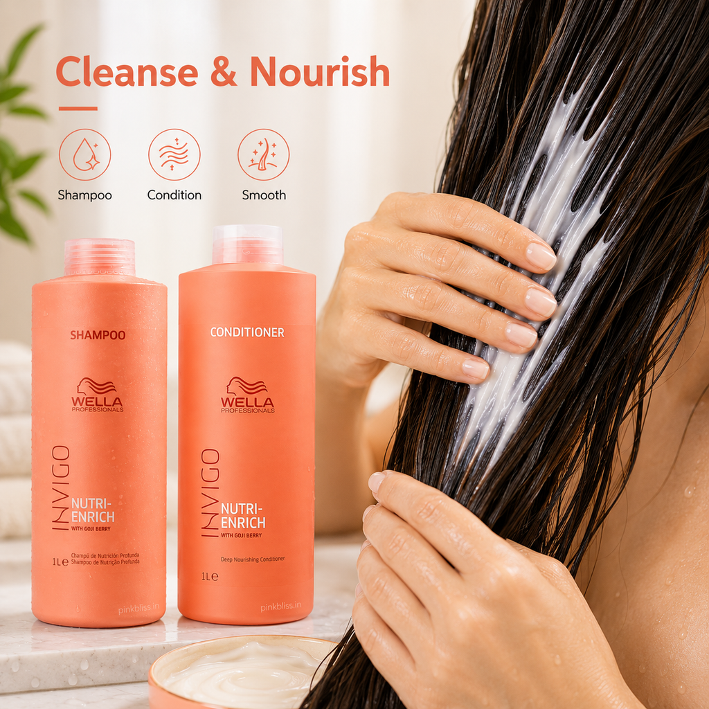 Wella Professionals Invigo Nutri Enrich Shampoo & Conditioner Duo For Dry, Frizzy & Damaged Hair 1000ml Each