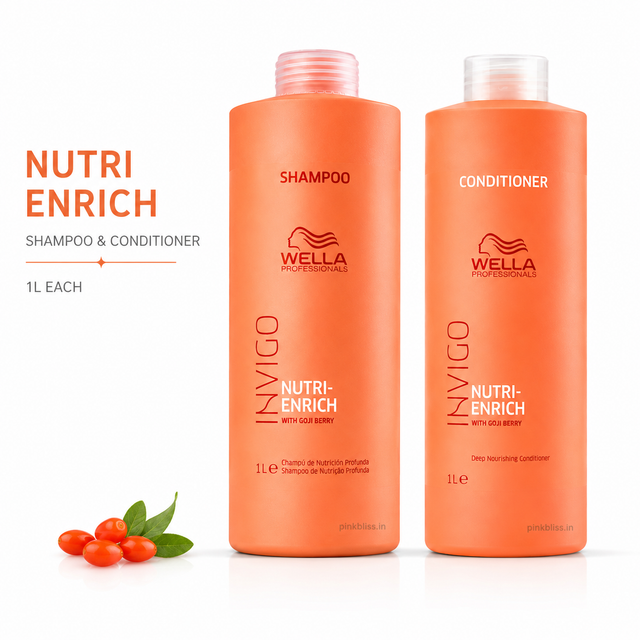Wella Professionals Invigo Nutri Enrich Shampoo & Conditioner Duo For Dry, Frizzy & Damaged Hair 1000ml Each
