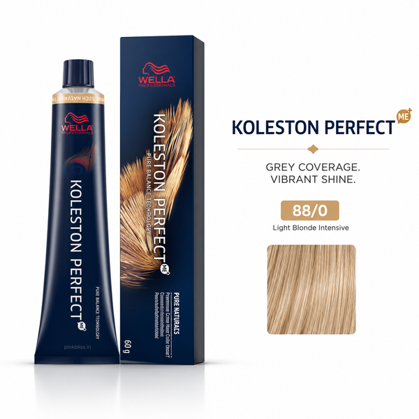 Wella Professionals Koleston Perfect ME+ 88/0 Light Blonde Intensive Permanent Hair Color For Grey Coverage & Vibrant Shine 60g