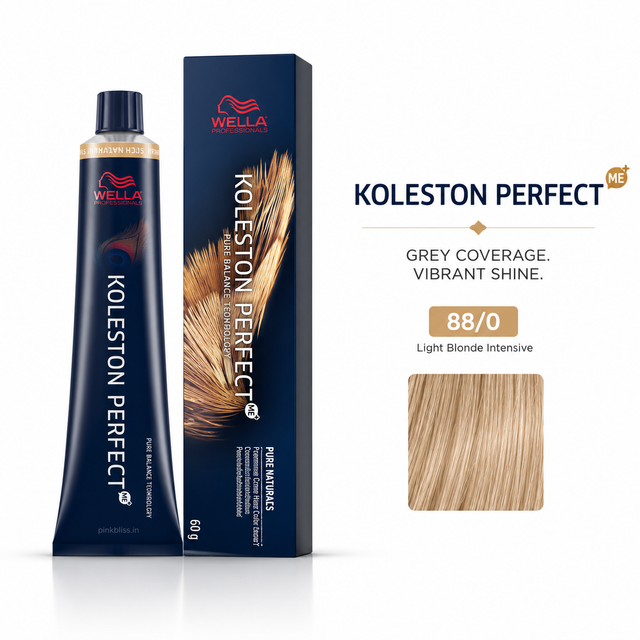Wella Professionals Koleston Perfect ME+ 88/0 Light Blonde Intensive Permanent Hair Color For Grey Coverage & Vibrant Shine 60g