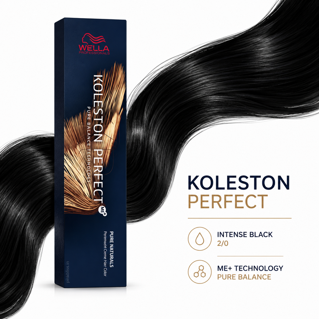 Wella Professionals Koleston Perfect ME+ 2/0 Black Permanent Hair Color For Intense Black Shade & Grey Coverage 60g