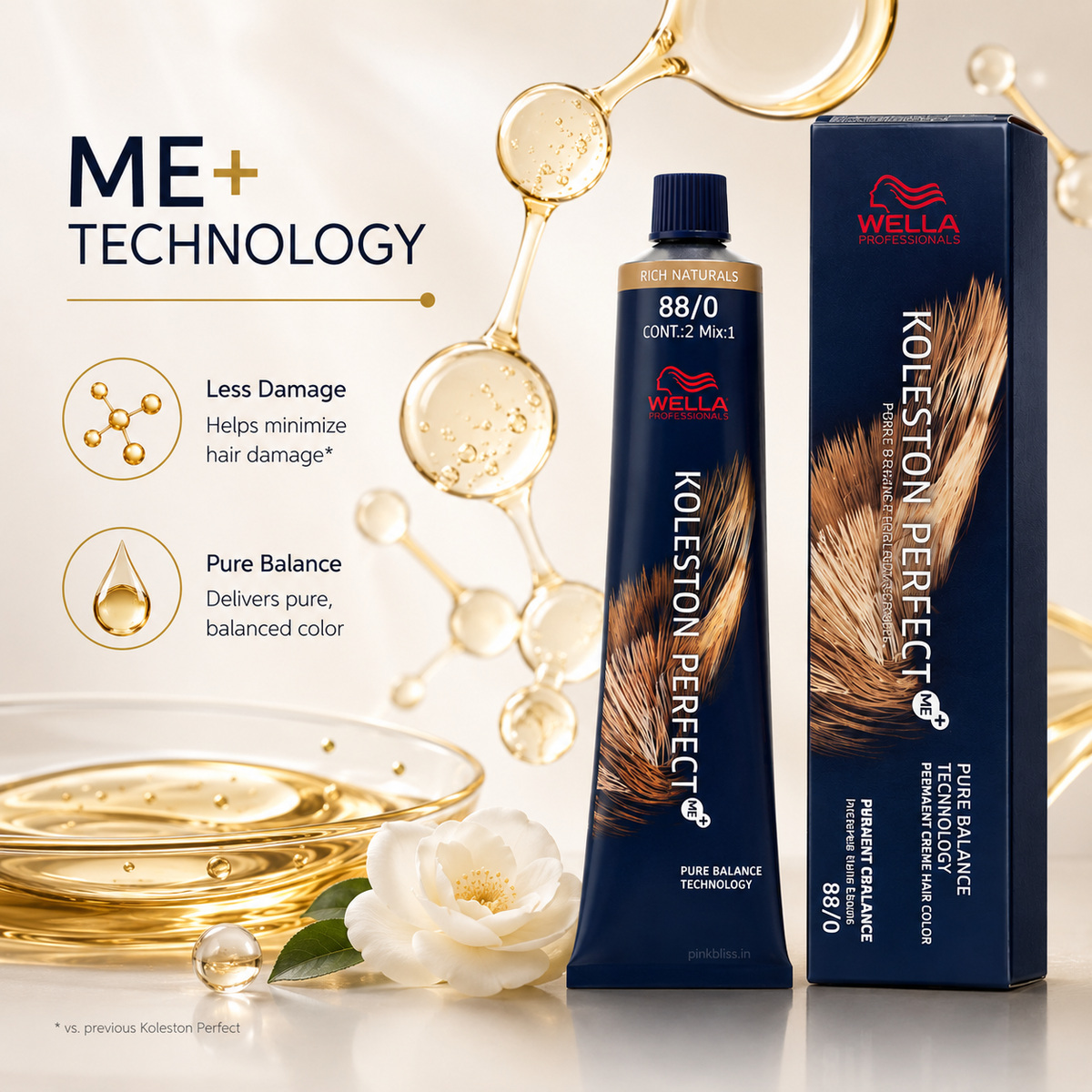 Wella Professionals Koleston Perfect ME+ 88/0 Light Blonde Intensive Permanent Hair Color For Grey Coverage & Vibrant Shine 60g