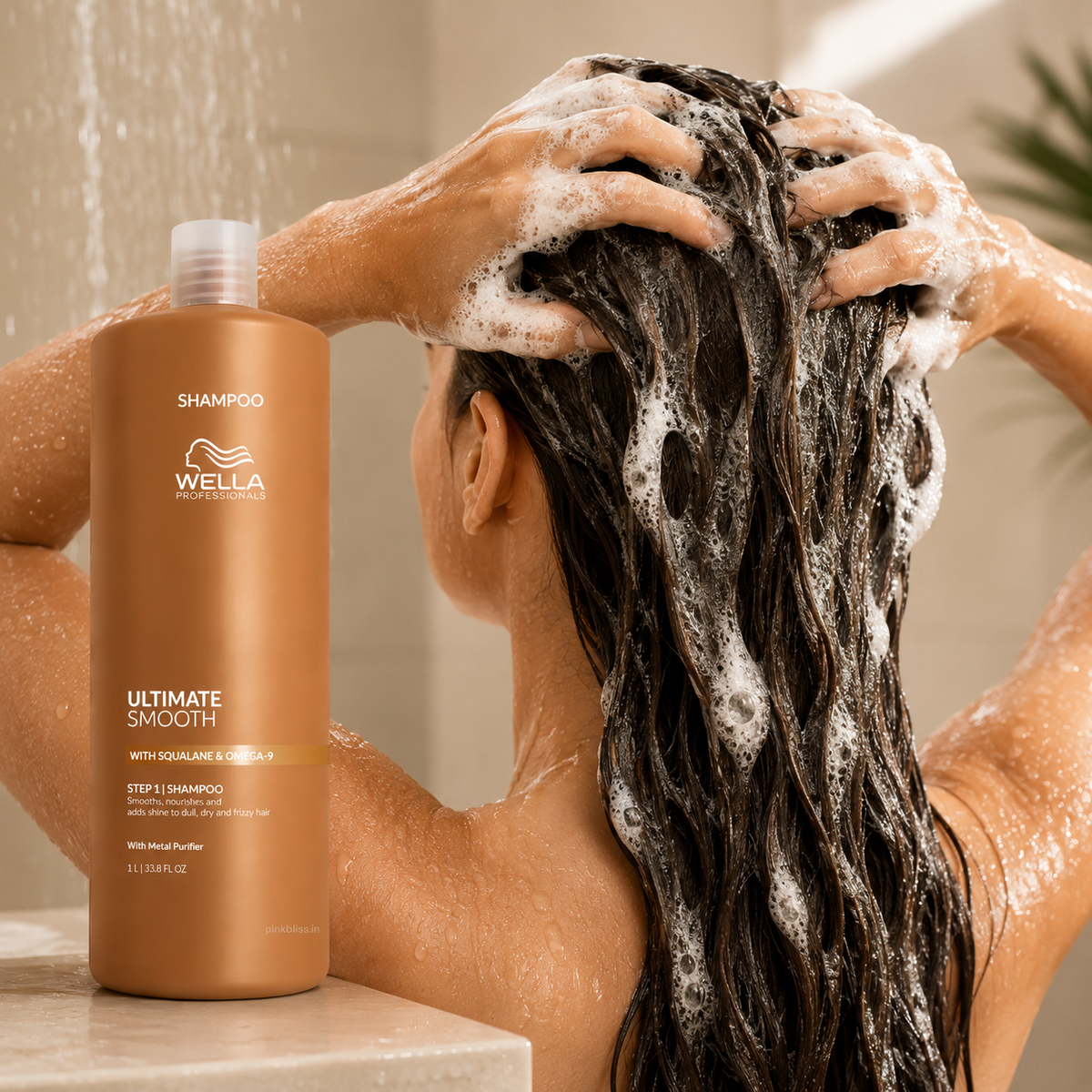 Wella Professionals Ultimate Smooth Shampoo With Squalane & Omega-9 For Dry, Frizzy & Dull Hair 1000ml