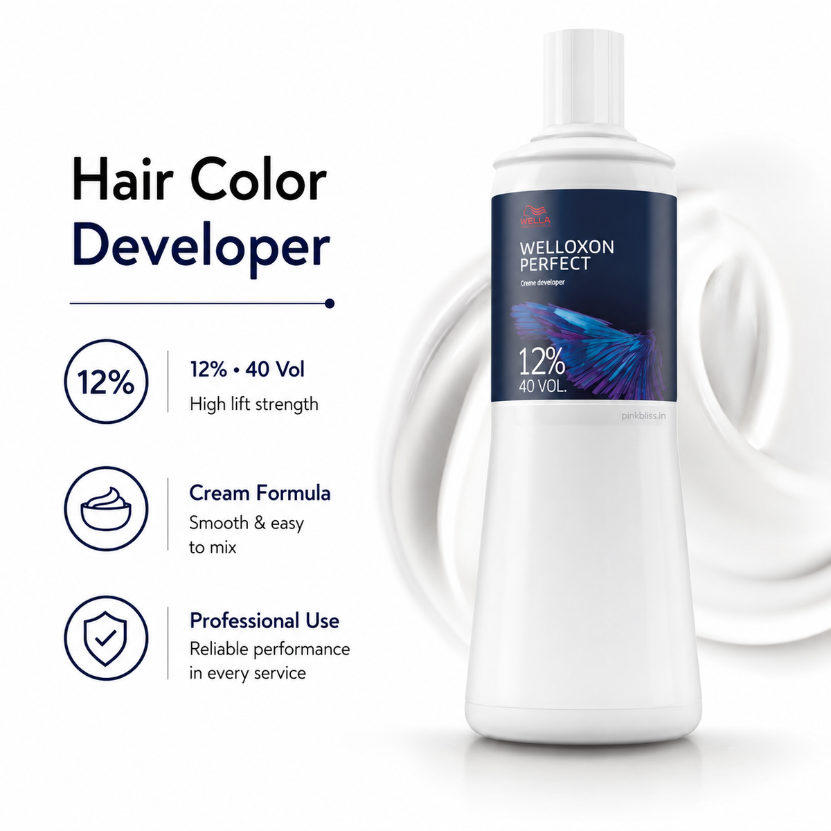 Wella Professionals Welloxon Perfect 12% 40 Volume Cream Developer For High Lift Hair Colour 1000ml