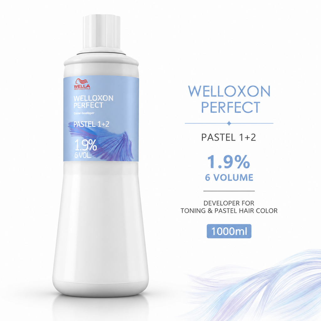 Wella Welloxon Perfect Pastel 1+2 1.9% 6 Volume Developer For Toning & Pastel Hair Color 1000ml
