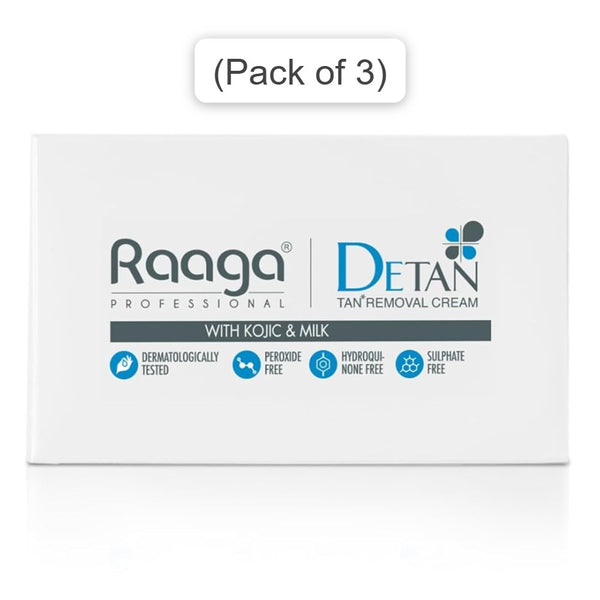 Raaga Professional De-Tan Pack Tan Removal Cream with Kojic & Milk 72gm (Pack of 3)